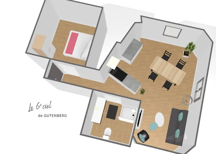 Le 6eme Ciel De Gutenberg - Climatise Appartement *